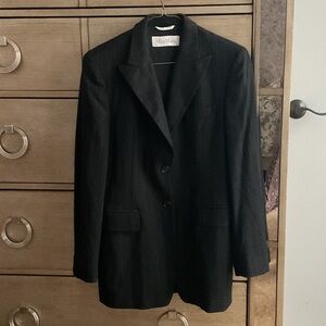 MaxMara wool stripped long Jacket; size 8